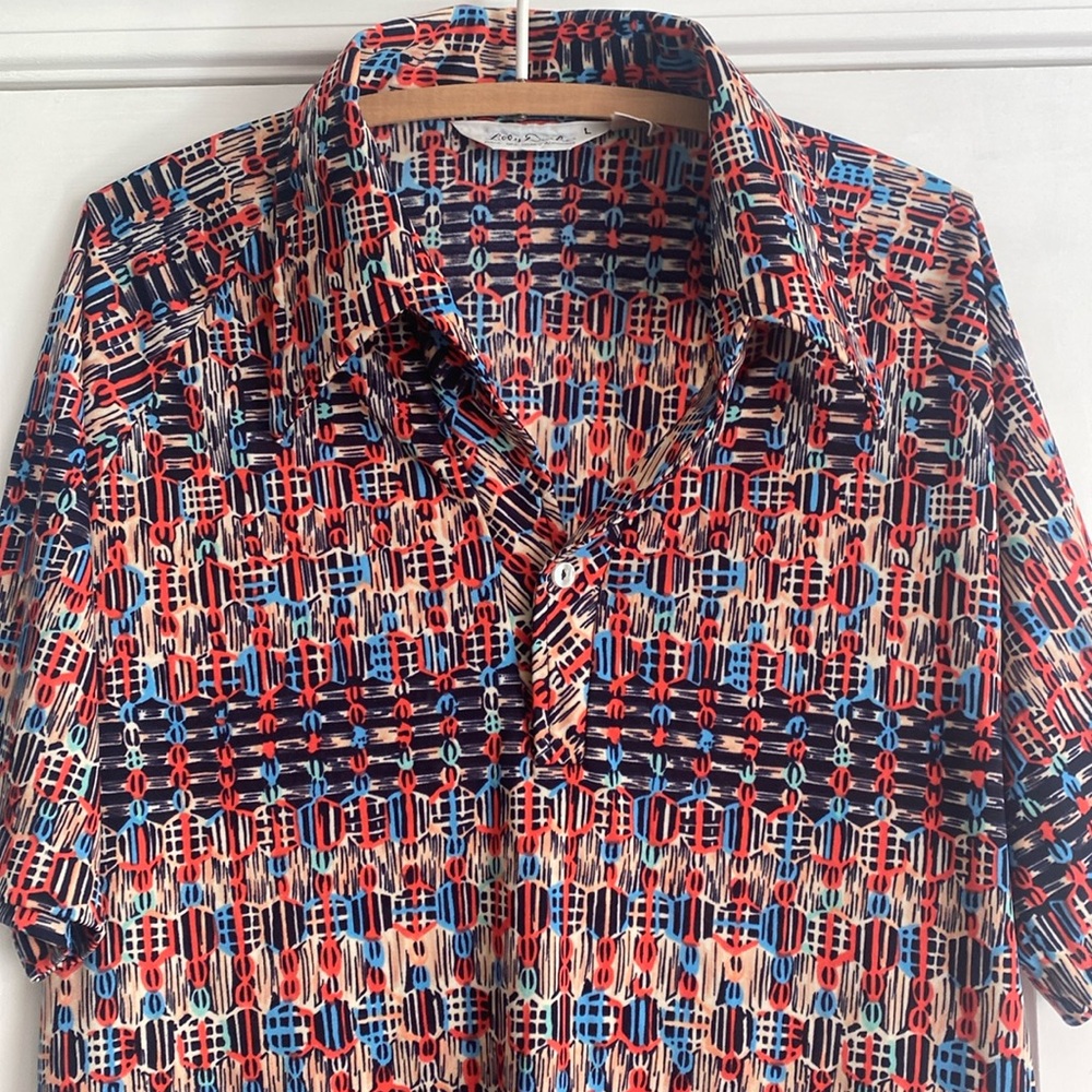 Ladies designer 70s short sleeved top